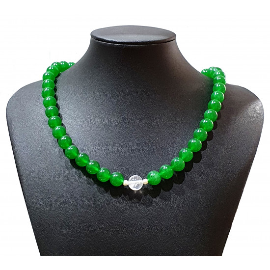 collier jade et quartz rose 10mm 
