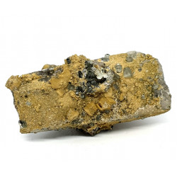 Arsenopyrite, siderite, blue fluorapatite, mica, quartz, cassiterite