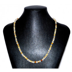yellow hematoid quartz necklace 4mm