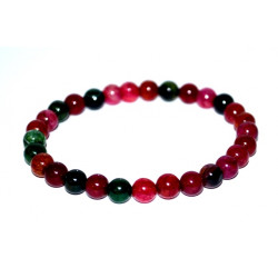 Pink and Green Agate Bracelet 6mm