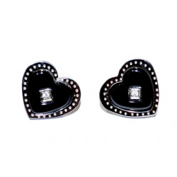 black heart ceramic earrings
