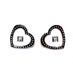 boucles d'oreilles céramique coeur blanc