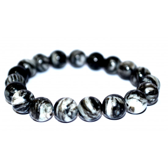 Zebra Marble Bracelet  8mm
