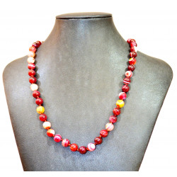 collier agate 8mm rouge