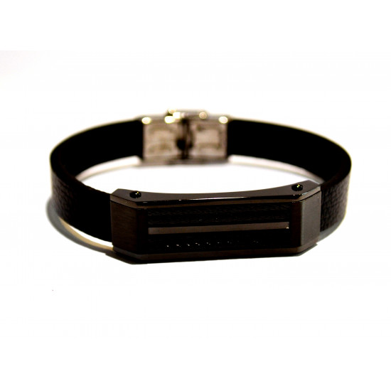 Leather and Stainless Steel Men's bracelet