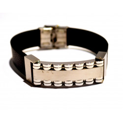 Leather and Stainless Steel Men's bracelet