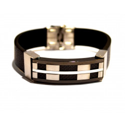 Leather and Stainless Steel Men's bracelet