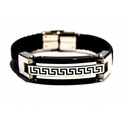 Leather and Stainless Steel Men's bracelet