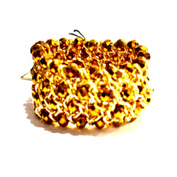 bracelet strass doré et marron