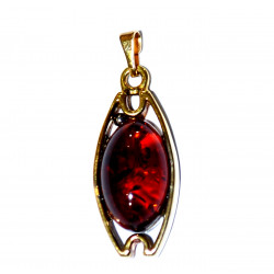 Vermeil amber pendant