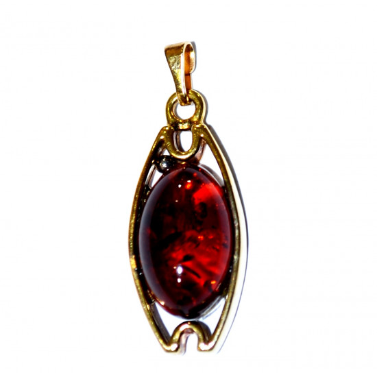 Vermeil amber pendant