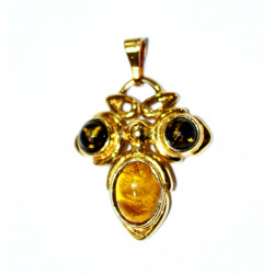 Vermeil amber pendant