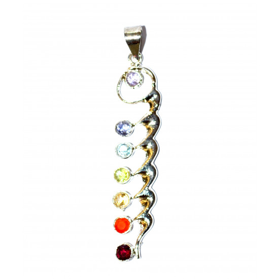 Silver 7 chakras pendant