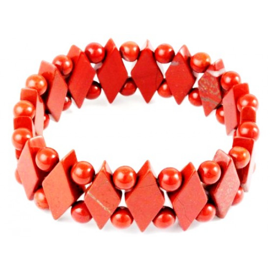 Diamond Shaped Red Jasper Bracelet