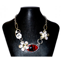 brown and black flower necklace