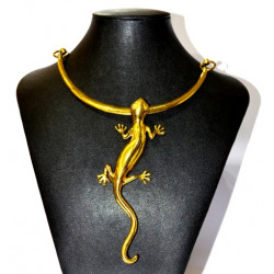 gold salamander necklace