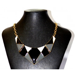 black and white city necklace