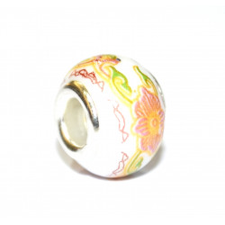 floral porcelain bead