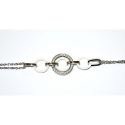white and silver ceramic bracelet