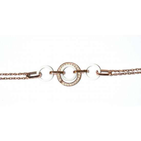 bracelet céramique blanc cuivré