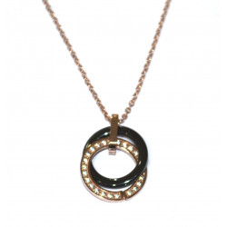 Copper black ceramic necklace