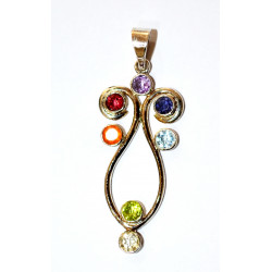 Silver 7 chakras pendant