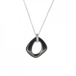 Black ceramic necklace cera16