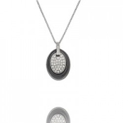 Black ceramic necklace cera04