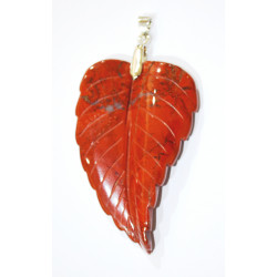 red jasper leaf pendant