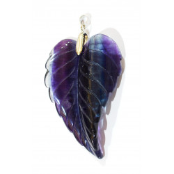 fluorite leaf pendant