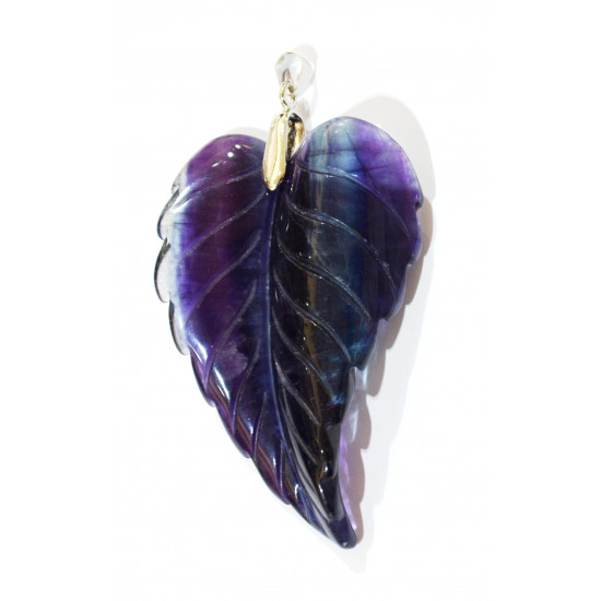 fluorite leaf pendant