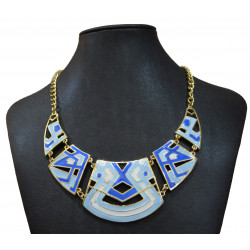 blue and white iquito necklace