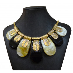 gold and black lima necklace