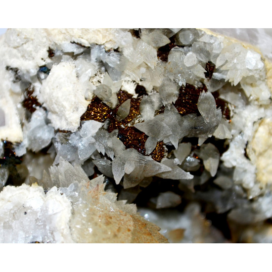 calcite and chalcopyrite