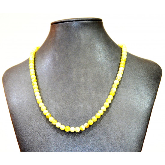 yellow opal necklace 6mm
