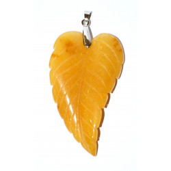 carnelian leaf pendant