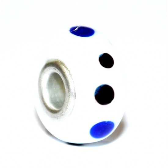 blue and black dotted bead