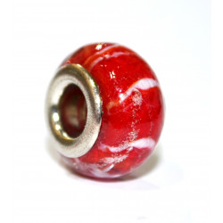 red and white glass bead