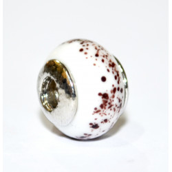 white and brown porcelain bead