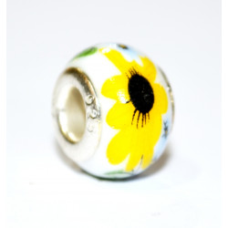 sunflower porcelain bead