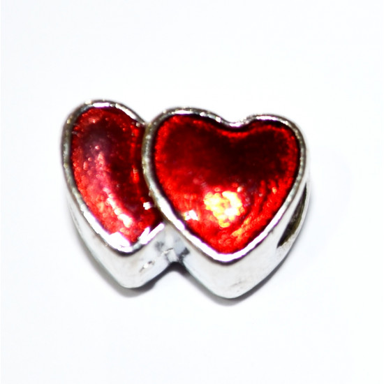 red heart bead