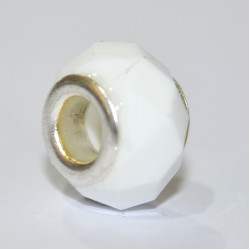 white faceted bead