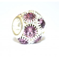 purple rhinestone bead