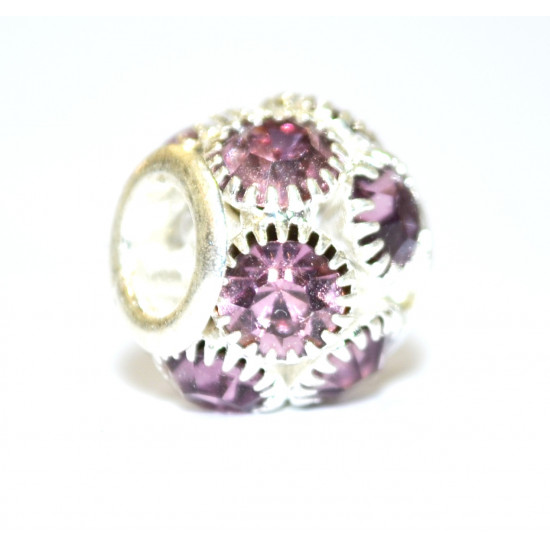 purple rhinestone bead