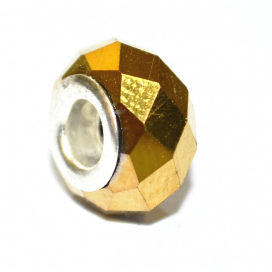 golden faceted bead