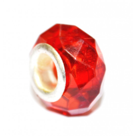 red faceted bead