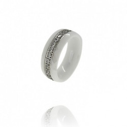white rhinestone faceted ring