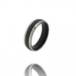 black faceted ceramic ring