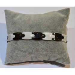 Black and white ceramic bracelet ceram72