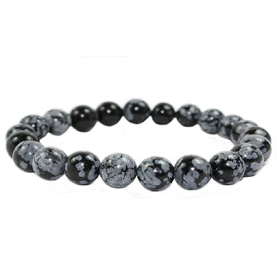 Snowflake Obsidian Bracelet 6mm